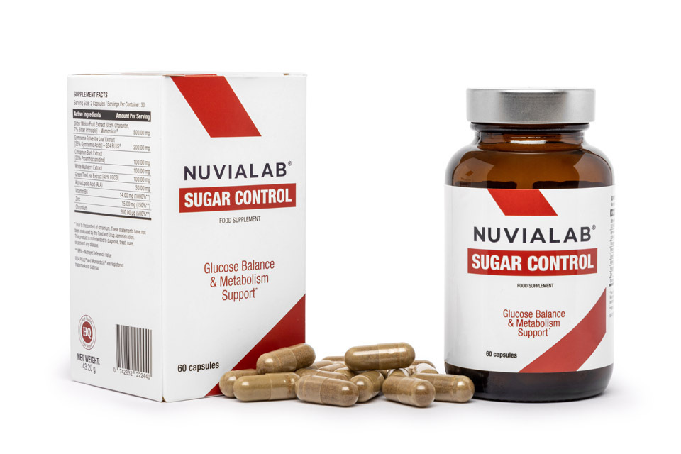 Nuvia Lab Sugar Control - zdjęcie suplementu wraz z opakowaniem